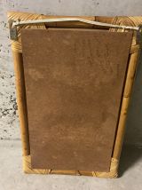 Miroir en bambou et rotin années 60