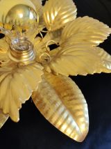 appliques feuilles métal doré