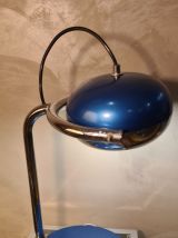 lampe style 70s  ,    chrome et bleu metal 46x25   electrici