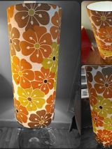 Vintage 70' Lampe de sol Florale Verre Fumé