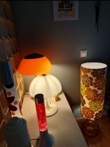 Vintage 70' Lampe de sol Florale Verre Fumé