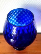 Grand vase optique en verre d'Empoli 1960