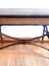 Grand bureau en rotin et cannage 1970 