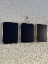 Miroir vintage 1960 triptyque barbier marine - 19 x 43 cm