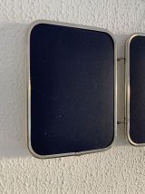 Miroir vintage 1960 triptyque barbier marine - 19 x 43 cm