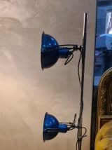 lampadaire reglable  bleu metal et chrome  bonne etat 1975 a