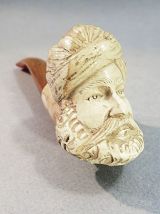 PIPE TÊTE DE FAKIR EN ECUME &amp; AMBRE 