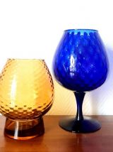 Lot vases optique Empoli vintage 