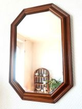 Miroir hexagonal en bois art déco 