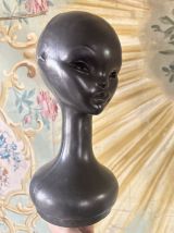 Porte chapeau seventies noir visage alien 