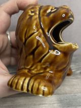 1 cendrier / ashtray en forme de lion en céramique vintage (