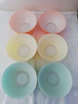 Suite 6 bols Duralex colorés vintage 