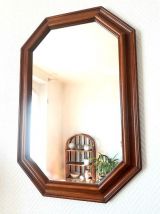 Miroir hexagonal en bois art déco 1950