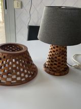 Lampe en bois années 70