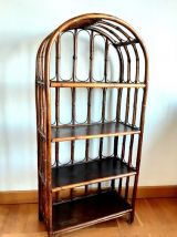 Bibliothèque en rotin vers 1960 