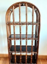 Bibliothèque en rotin vers 1960 