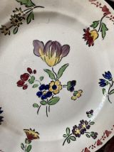 7 assiettes plates fleuries champêtres.