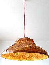 Suspension en paille de rotin 