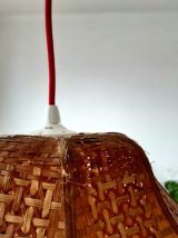 Suspension en paille de rotin 