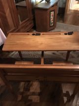 Banc d’écolier des années 50 bois massif