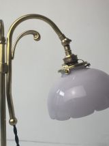 ANCIENNE LAMPE DE BUREAU MONTE ET BAISSE LAITON VINTAGE