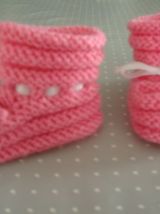 Chaussons bébé Naissance  tricotés main 