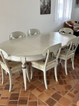 Table de repas avec 6 chaises Roche et BOBOIS État neuf .