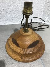 Pied de lampe vintage en bois
