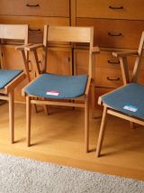 Série de 6 chaises bridge à accoudoirs, design 50