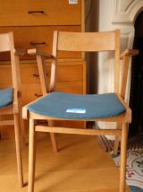 Série de 6 chaises bridge à accoudoirs, design 50