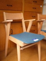Série de 6 chaises bridge à accoudoirs, design 50
