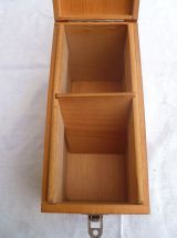 boite a fiches en bois ,vintage
