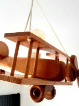 Suspension avion en bois vintage