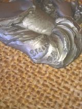 cadre sculpture étain signé MD