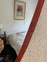 Miroir vintage 1960 rétroviseur asymétrique rouge - 58 x 37 