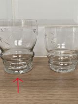 Set de 6 verres à eau en verre gravé