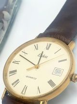 Superbe montre Eska quartz femme homme cadran doré