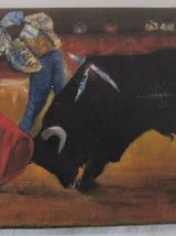 Peinture sur toile tauromachie corrida signé Guy Auber