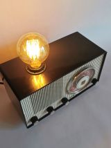 Lampe industrielle vintage radio bakélite  "Bonnes Ondes"