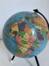 Globe vintage 1960 terrestre petit tripode Taride - 17 cm