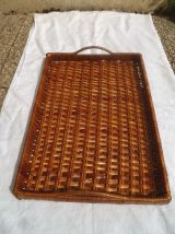 plateau de service osier, vintage 