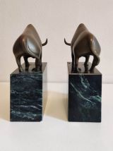 serre-livres taureaux art déco