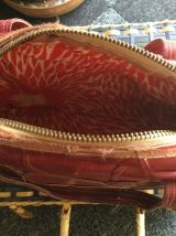 Ancien sac en cuir rouge 1940