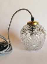 Lampe baladeuse vintage années 60 globe verre ciselé 