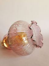 Lampe baladeuse vintage années 60 globe verre dentelé rose 