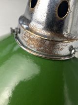 ANCIENNE SUSPENSION CONIQUE EMAILLEE INDUSTRIEL VINTAGE