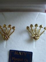 Boucles d'oreilles vintage "coeurs" en plaqué or