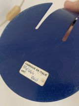 Paire lampes vintage 1970 chevet métal bleu Klein Italy - 25