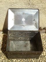 coffret , boite en fer blanc , vintage