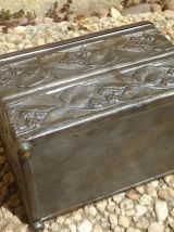 coffret , boite en fer blanc , vintage